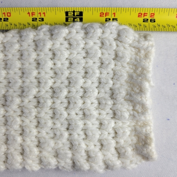 WHBM Knit Cardigan Blazer Size S Cream Fitted Crochet Covered Snap Long Sleeve - Picture 11 of 12